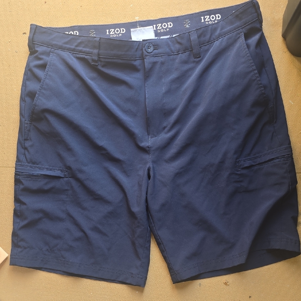 Izod Navy Blue Cargo Golf Shorts